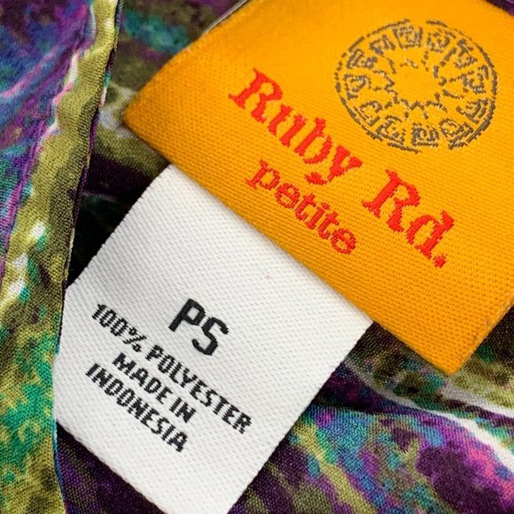 Ruby Rd Multicolor Stripes Blouse Lightweight Petite Small 100% Polyester Round - Picture 3 of 9